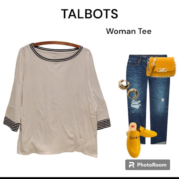 Talbots Bateau Neck Tee — Size 2X / Plus Size - Picture 2 of 9